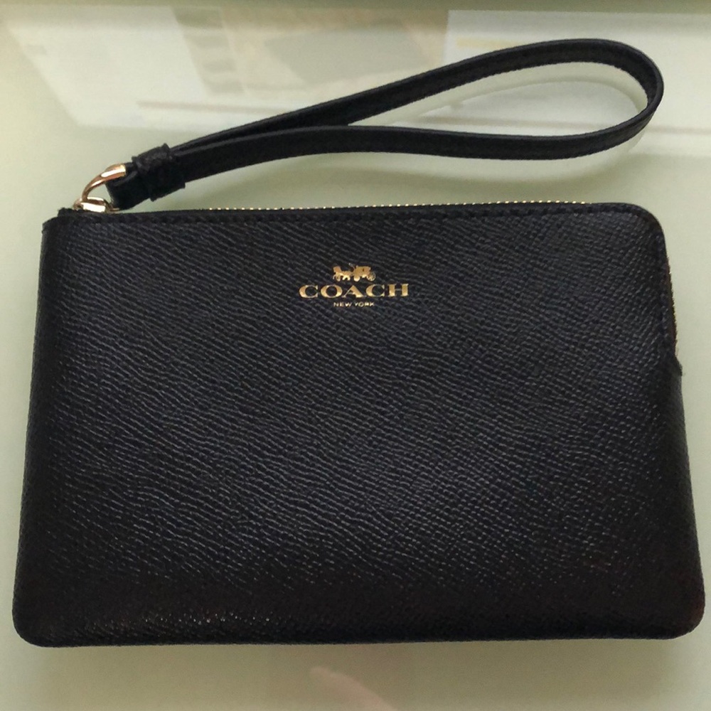 NEW Black Coach Wristlet